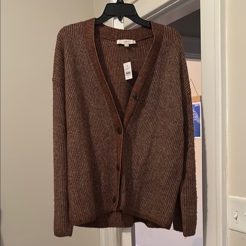 Chic Brown Knit Cardigan